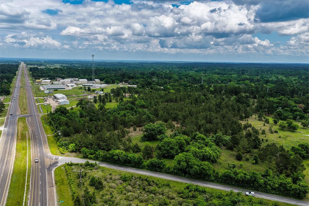 Aerial north view with highway